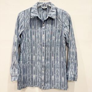 Pure J. Jill Printed Button Down Long Sleeve Tunic Shirt X-Small Cotton